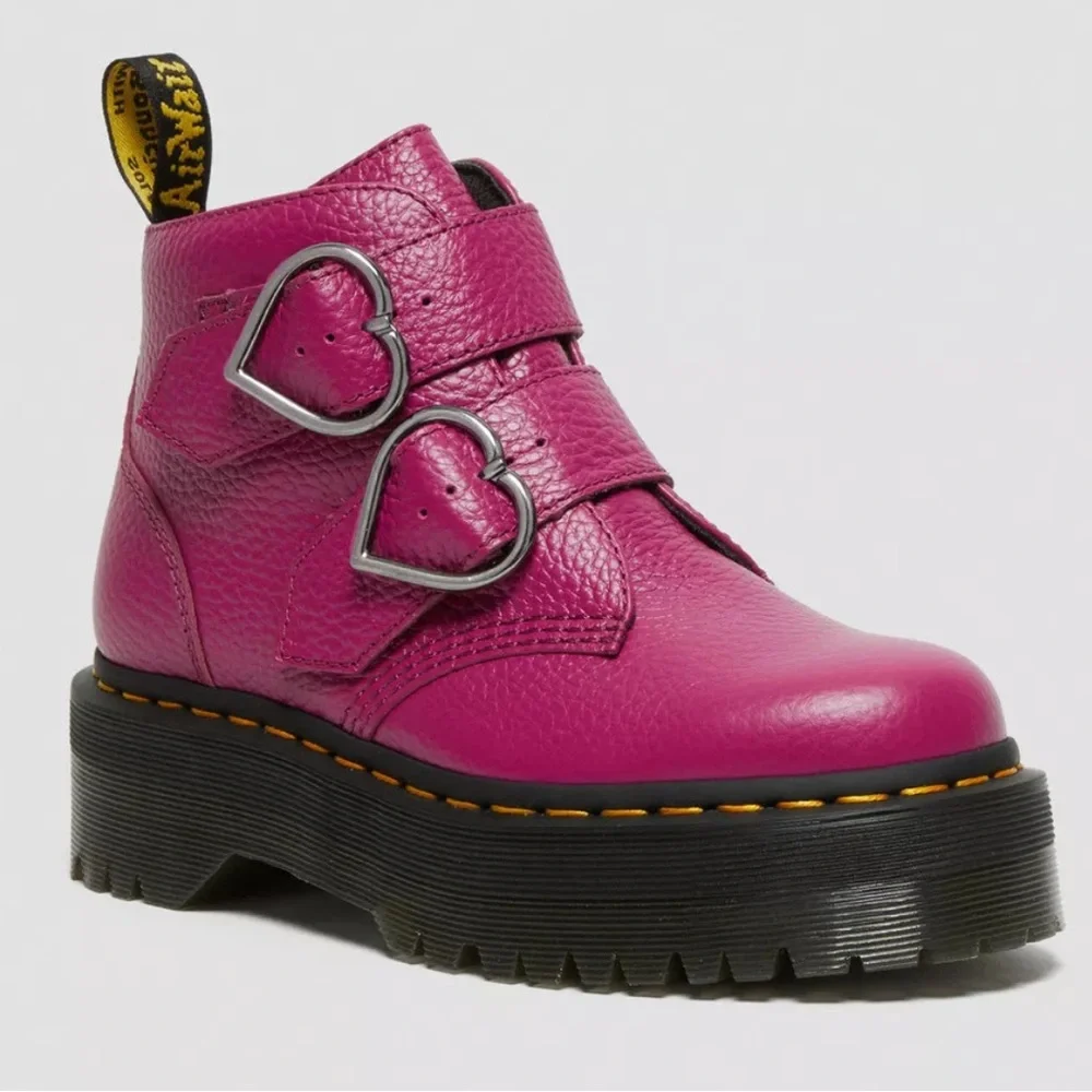 Dr. Martens Devon Heart Leather Platform Boots - Picture 4 of 11